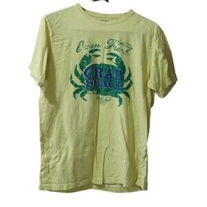 Izod Yellow Ocean Fresh Crab Shack Tshirt Medium